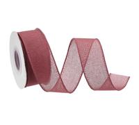 sourcing map Burlap Ribbon Fabric Wired Edge Ribbons Dark Pink 1-1/2 Inch x 10 Yard Wired Ribbon for Gift Wrapping, Bow, Wreath, Christmas Tree, Flower Bouquet, with Roller
