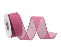 sourcing map Burlap Ribbon Fabric Wired Edge Ribbons Deep Pink 1-1/2 Inch x 10 Yard Wired Ribbon for Gift Wrapping, Bow, Wreath, Christmas Tree, Flower Bouquet, with Roller
