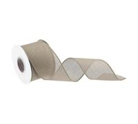 sourcing map Burlap Ribbon Fabric Wired Edge Ribbons Light Brown 2-1/2 Inch x 10 Yard Wired Ribbon for Gift Wrapping, Bow, Wreath, Christmas Tree, Flower Bouquet,with Roller