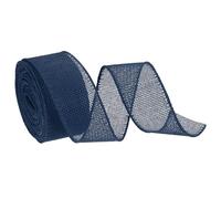 sourcing map Burlap Ribbon Fabric Wired Edge Ribbons Navy Blue 1-1/2 Inch x 5 Yard Wired Ribbon for Gift Wrapping, Bow, Wreath, Christmas Tree, Flower Bouquet