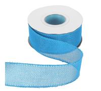 sourcing map Burlap Wired Ribbon 1-1/2" x 10 Yards Wired Edge Ribbon Cross Linen Woven Strap for Big Bow Wreath Holiday Parties Home and Outdoor Decoration, Sky Blue