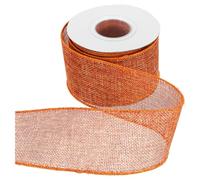 sourcing map Burlap Wired Ribbon 2-1/2" x 10 Yards Wired Edge Ribbon Cross Linen Woven Strap for Big Bow Wreath Holiday Parties Home and Outdoor Decoration, Brick Red