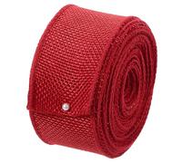 Sourcing Map Burlap Wired Ribbon, 40mm x 9.1m Red Fabric Ribbon Roll, Rustic Solid Color, Perfect for DIY Crafts, Weddings, Holidays & More
