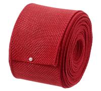 Sourcing Map Burlap Wired Ribbon, 63mm x 9.1m Red Faux Burlap Polyester Ribbon Roll, Rustic Solid Color, Perfect for DIY Crafts, Weddings, Christmas, Thanksgiving, Mother's Day, Party Decorations