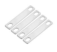 sourcing map Bus Bar Connector 4 Pcs Pitch Row 2"(50mm) Red Copper Flat Bus Bar Nickel-Plated for LiFePO4 Cells Lithium Battery Busbar Connector, Silver