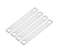 sourcing map Bus Bar Connector 4 Pcs Pitch Row 3"(75mm) Red Copper Flat Bus Bar Nickel-Plated for LiFePO4 Cells Lithium Battery Busbar Connector, Silver