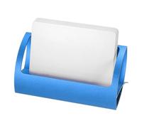 sourcing map Business Card Holder for Desk, Aluminum Alloy Q Shape Business Name Card Organizer Desktop Card Rack Display Stand for Office Exhibition Meeting Home, Blue