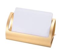 sourcing map Business Card Holder for Desk, Aluminum Alloy Q Shape Business Name Card Organizer Desktop Card Rack Display Stand for Office Exhibition Meeting Home, Gold