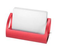 sourcing map Business Card Holder for Desk, Aluminum Alloy Q Shape Business Name Card Organizer Desktop Card Rack Display Stand for Office Exhibition Meeting Home, Red