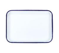 sourcing map Butcher Tray Palette 10" x 7.1" Metal Triple Enamel Coated Rectangular Tray Holder Artist Painter Painting Tool for Art Paint Acrylic Watercolor Mixing