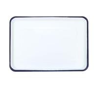 sourcing map Butcher Tray Palette 15" x 11" Metal Triple Enamel Coated Rectangular Tray Holder Artist Painter Painting Tool for Art Paint Acrylic Watercolor Mixing