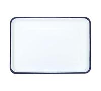 sourcing map Butcher Tray Palette 18" x 14" Metal Triple Enamel Coated Rectangular Tray Holder Artist Painter Painting Tool for Art Paint Acrylic Watercolor Mixing