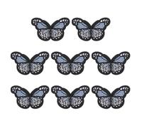 sourcing map Butterfly Iron on Patches, 1.7 x 1.1 in Butterfly Embroidered Patch Applique Sew on Patch Repair Decoration for Clothing Backpacks Jackets Hats Jeans DIY Crafts, 8pcs, Sky Blue
