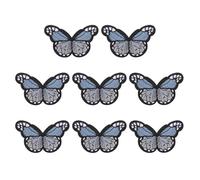 sourcing map Butterfly Iron on Patches, 2.9 x 1.8 in Butterfly Embroidered Patch Applique Sew on Patch Repair Decoration for Clothing Backpacks Jackets Hats Jeans DIY Crafts, 8pcs, Sky Blue