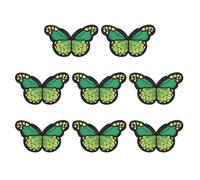 sourcing map Butterfly Iron on Patches, 2.9 x 1.8 in Butterfly Embroidered Patch Applique Sew on Patch Repair Decoration for Clothing Backpacks Jackets Hats Jeans DIY Crafts, 8pcs, Green