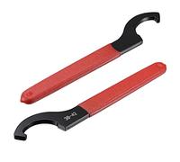 sourcing map C Hook Spanner Wrench Collet Chuck for 38-42mm Round Nut, with Red Non-Slip Handle 2pcs