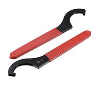 sourcing map C Hook Spanner Wrench Collet Chuck for 45-52mm Round Nut, with Red Non-Slip Handle 2pcs