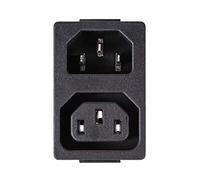 sourcing map C13 C14 Panel Mount Plug Adapter AC 250V 10A 3 Pins IEC Male Inlet Module Plug Power Connector Socket Straight