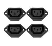 sourcing map C13 Panel Mount Plug Adapter 250V AC 10A 3 Pins IEC Inlet Module Plug Power Connector Socket Straight 4pcs