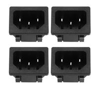 sourcing map C14 Panel Mount Plug Adapter AC 250V 10A 3 Pins IEC Inlet Module Plug Power Connector Socket with 3 Wires 4pcs