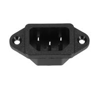 sourcing map C14 Panel Mount Plug Adapter AC 250V 10A 3 Pins IEC Inlet Module Plug Power Connector Socket with Cover 10Pcs