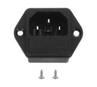 sourcing map C14 Panel Mount Plug Adapter AC 250V 10A 3 Pins IEC Inlet Module Plug Power Socket Straight with Screws 1pcs