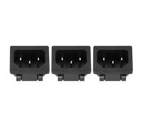 sourcing map C14 Panel Mount Plug Adapter AC 250V 10A 3 Pins IEC Inlet Plug Power Connector Socket Straight 3Pcs