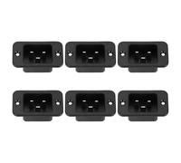 sourcing map C20 Panel Mount Plug Adapter AC 250V 16A 3 Pins IEC Inlet Module Plug Power Connector Socket Straight 6Pcs
