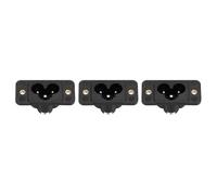 sourcing map C6 Panel Mount Plug Adapter AC 250V 2.5A/5A 3Pins IEC Inlet Module Plug Power Connector Socket Straight 3pcs