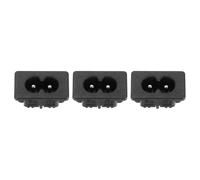 sourcing map C8 Panel Mount Plug Adapter, 250V AC 2.5A 2 Pins IEC Inlet Module Plug Power Connector Socket Straight 3 Pcs