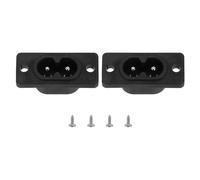 sourcing map C8 Panel Mount Plug Adapter 250V AC 2.5A 2 Pins IEC Inlet Module Plug Power Socket Straight with Screws 2 Pcs
