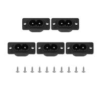 sourcing map C8 Panel Mount Plug Adapter 250V AC 2.5A 2 Pins IEC Inlet Module Plug Power Socket Straight with Screws 5 Pcs