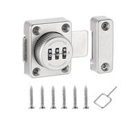 sourcing map Cabinet Combination Lock Twist Knob Keyless Lock 3-Digit Password Latch Lock for Small Door Cabinets Barn Door Bathroom Outdoor Garage Garden(Silver)