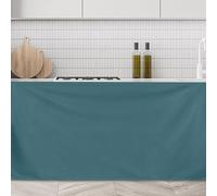 sourcing map Cabinet Curtains, Dust Proof Privacy Drape Short Curtain, Hook & Loop Under the Desk Skirt for Kitchen Bathroom Closet Storage Room (130cm x 70cm, Green)