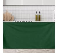 sourcing map Cabinet Curtains, Dust Proof Privacy Drape Short Curtain, Hook & Loop Under the Desk Skirt for Kitchen Bathroom Closet Storage Room (90cm x 70cm, Dark Green)