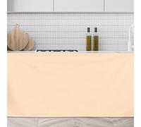 sourcing map Cabinet Curtains, Dust Proof Privacy Drape Short Curtain, Hook & Loop Under the Desk Skirt for Kitchen Bathroom Closet Storage Room (130cm x 70cm, Beige)
