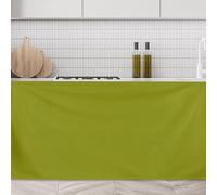 sourcing map Cabinet Curtains, Dust Proof Privacy Drape Short Curtain, Hook & Loop Under the Desk Skirt for Kitchen Bathroom Closet Storage Room (90cm x 70cm, Olive Green)