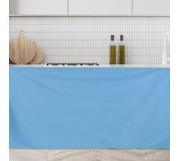sourcing map Cabinet Curtains, Dust Proof Privacy Drape Short Curtain, Hook & Loop Under the Desk Skirt for Kitchen Bathroom Closet Storage Room (90cm x 70cm, Blue)