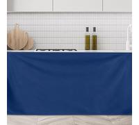 sourcing map Cabinet Curtains, Dust Proof Privacy Drape Short Curtain, Hook & Loop Under the Desk Skirt for Kitchen Bathroom Closet Storage Room (130cm x 70cm, Dark Blue)