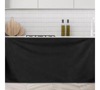 sourcing map Cabinet Curtains, Dust Proof Privacy Drape Short Curtain, Hook & Loop Under the Desk Skirt for Kitchen Bathroom Closet Storage Room (90cm x 70cm, Black)