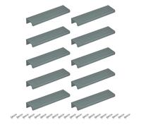 sourcing map Cabinet Finger Edge Pull, 10pcs 120mm / 4.72" Aluminum Alloy Back Mount Hidden Cabinet Pulls Concealed Handle for Home Kitchen Drawer Cabinet, Gray