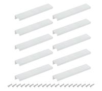 sourcing map Cabinet Finger Edge Pull, 10pcs 150mm / 5.91" Aluminum Alloy Back Mount Hidden Cabinet Pulls Concealed Handle for Home Kitchen Drawer Cabinet, White