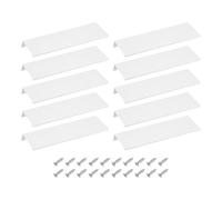 sourcing map Cabinet Finger Edge Pull, 10pcs 200mm / 7.87" Aluminum Alloy Back Mount Hidden Drawer Edge Handles, Modern Concealed Tab Pulls for Home Kitchen Furniture, White