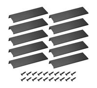 sourcing map Cabinet Finger Edge Pull, 10pcs 200mm / 7.87" Aluminum Alloy Back Mount Hidden Drawer Edge Handles, Modern Concealed Tab Pulls for Home Kitchen Furniture, Black