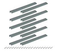 sourcing map Cabinet Finger Edge Pull, 10pcs 300mm / 11.81" Aluminum Alloy Back Mount Hidden Cabinet Pulls Concealed Handle for Home Kitchen Drawer Cabinet, Gray