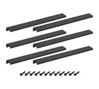 sourcing map Cabinet Finger Edge Pull, 10pcs 300mm/11.81 Aluminum Alloy Back Mount Hidden Cabinet Pulls Concealed Handle for Home Kitchen Drawer Cabinet, Black