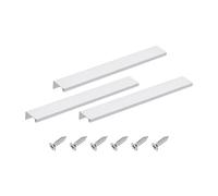 sourcing map Cabinet Finger Edge Pull, 3pcs 250mm / 9.84" Aluminum Alloy Back Mount Hidden Cabinet Pulls Concealed Handle for Home Kitchen Drawer Cabinet, Silver