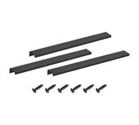 sourcing map Cabinet Finger Edge Pull, 3pcs 300mm / 11.81" Aluminum Alloy Back Mount Hidden Cabinet Pulls Concealed Handle for Home Kitchen Drawer Cabinet, Black