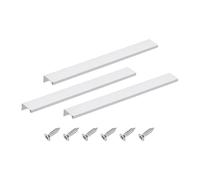 sourcing map Cabinet Finger Edge Pull, 3pcs 300mm / 11.81" Aluminum Alloy Back Mount Hidden Cabinet Pulls Concealed Handle for Home Kitchen Drawer Cabinet, Silver