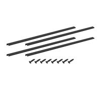 sourcing map Cabinet Finger Edge Pull, 4pcs 800mm / 31.5" Aluminum Alloy Back Mount Hidden Cabinet Pulls Concealed Handle for Home Kitchen Drawer Cabinet, Black